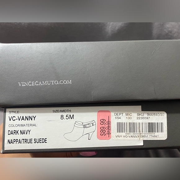 Vince Camuto Dark Navy Nappa/True Suede Bootie’s - Picture 9 of 9
